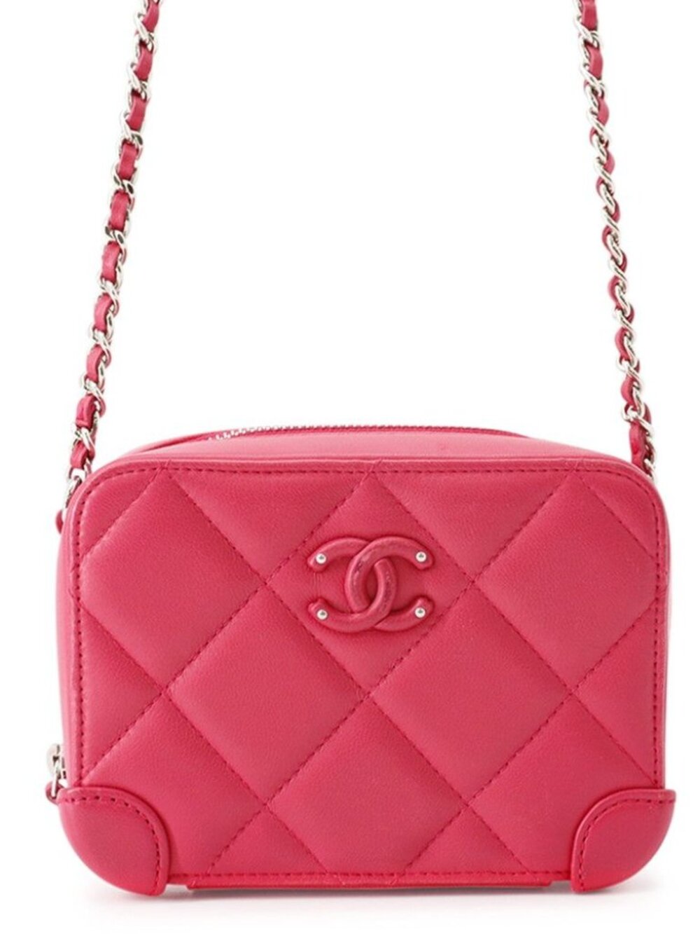 Chanel Chain Shoulder Bag Quilted CC Logo Lambskin